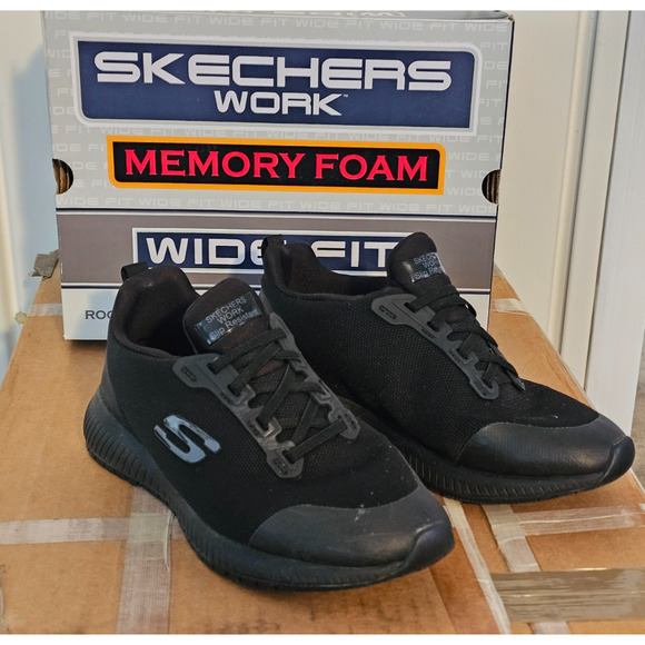 Skechers Work Slip Resistance Size 8 Memory Foam Wide Fit Womens 77222W Comfort - Picture 1 of 7